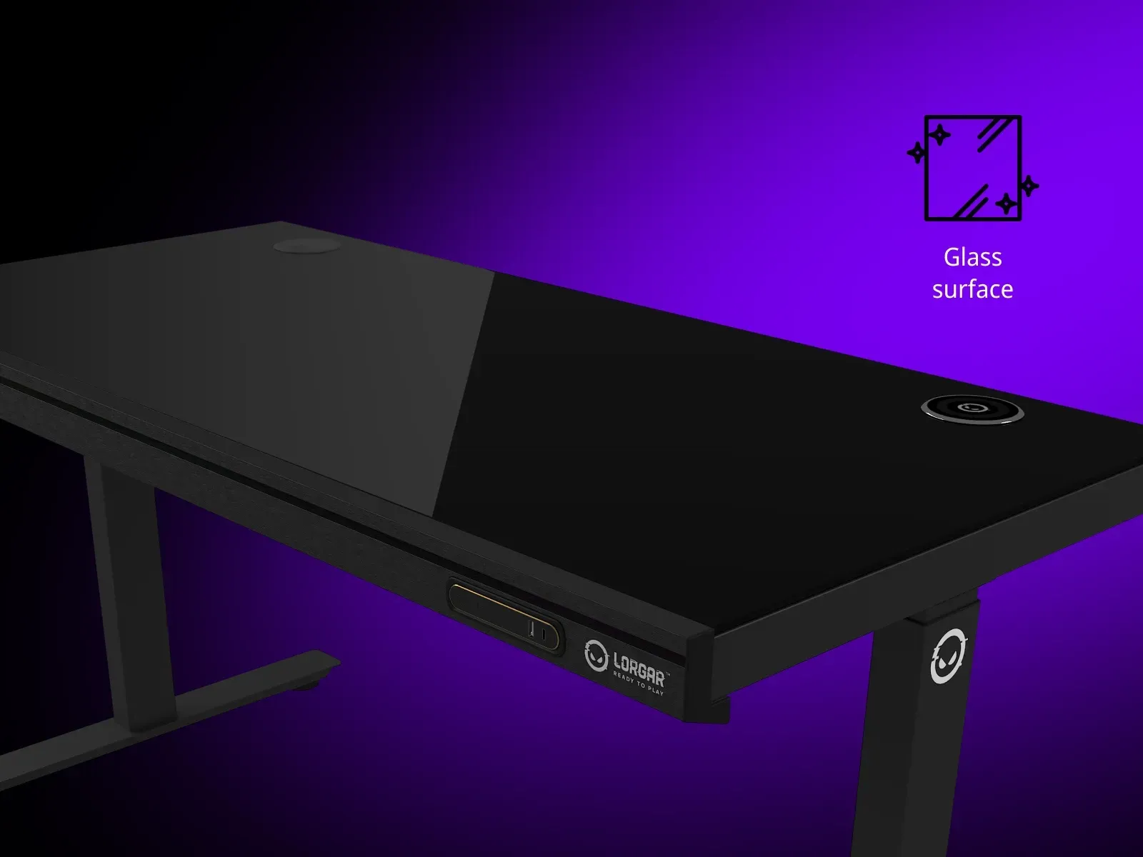 LORGAR PRO DP80G gamingbord med herdet glass