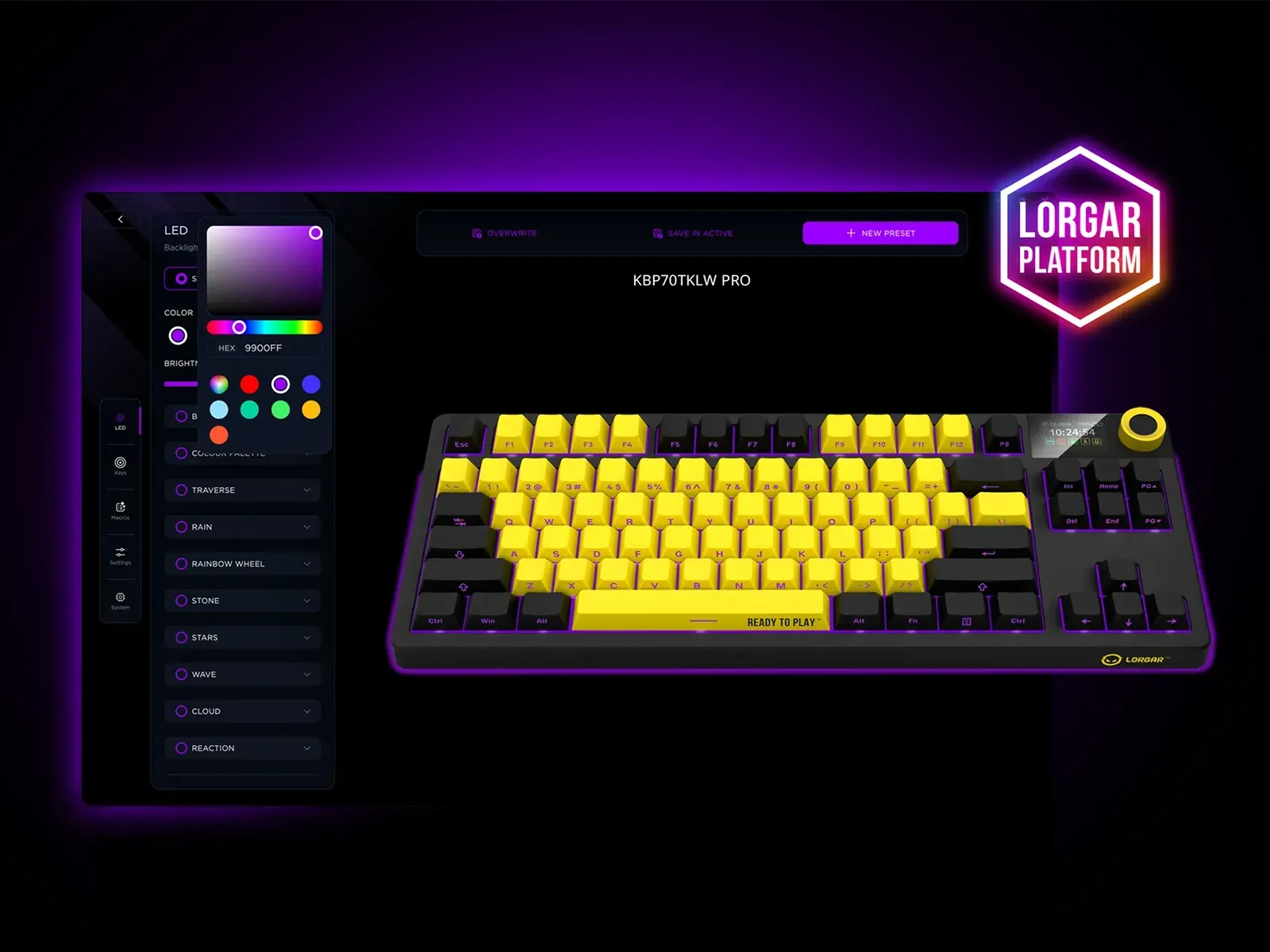 LORGAR KBP70TKLW PRO RGB-belysning