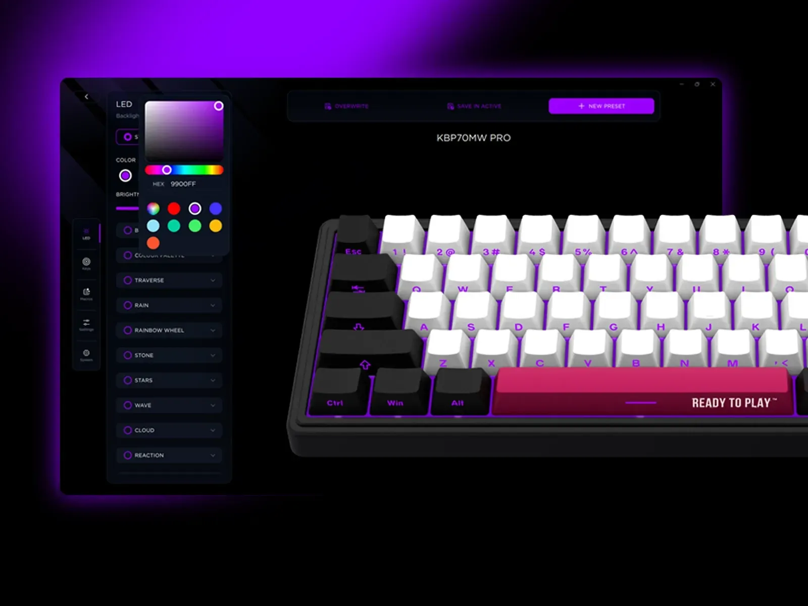 LORGAR KBP70MW PRO RGB-belysning