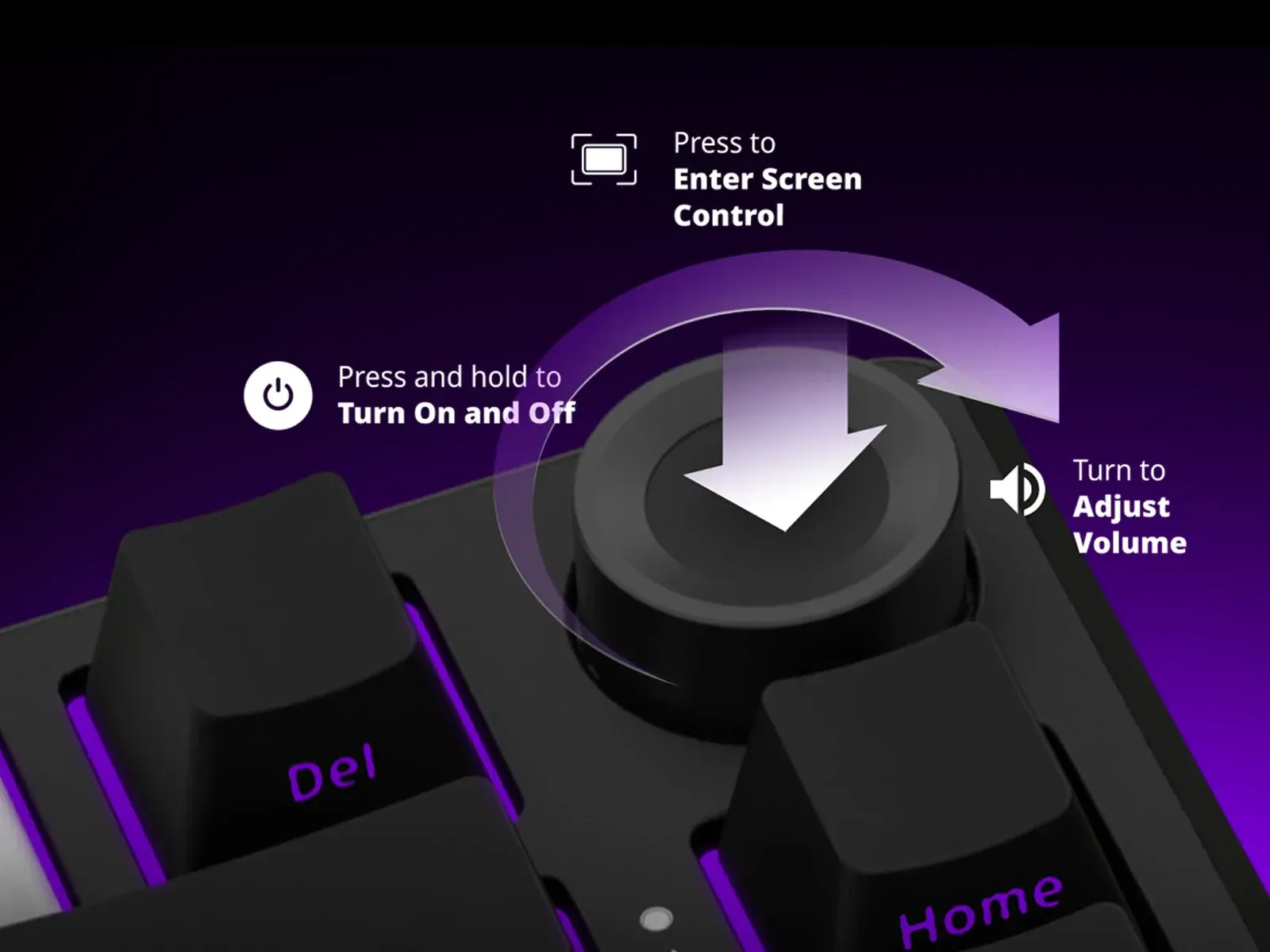 Multimedia knob på LORGAR KBP7075W PRO