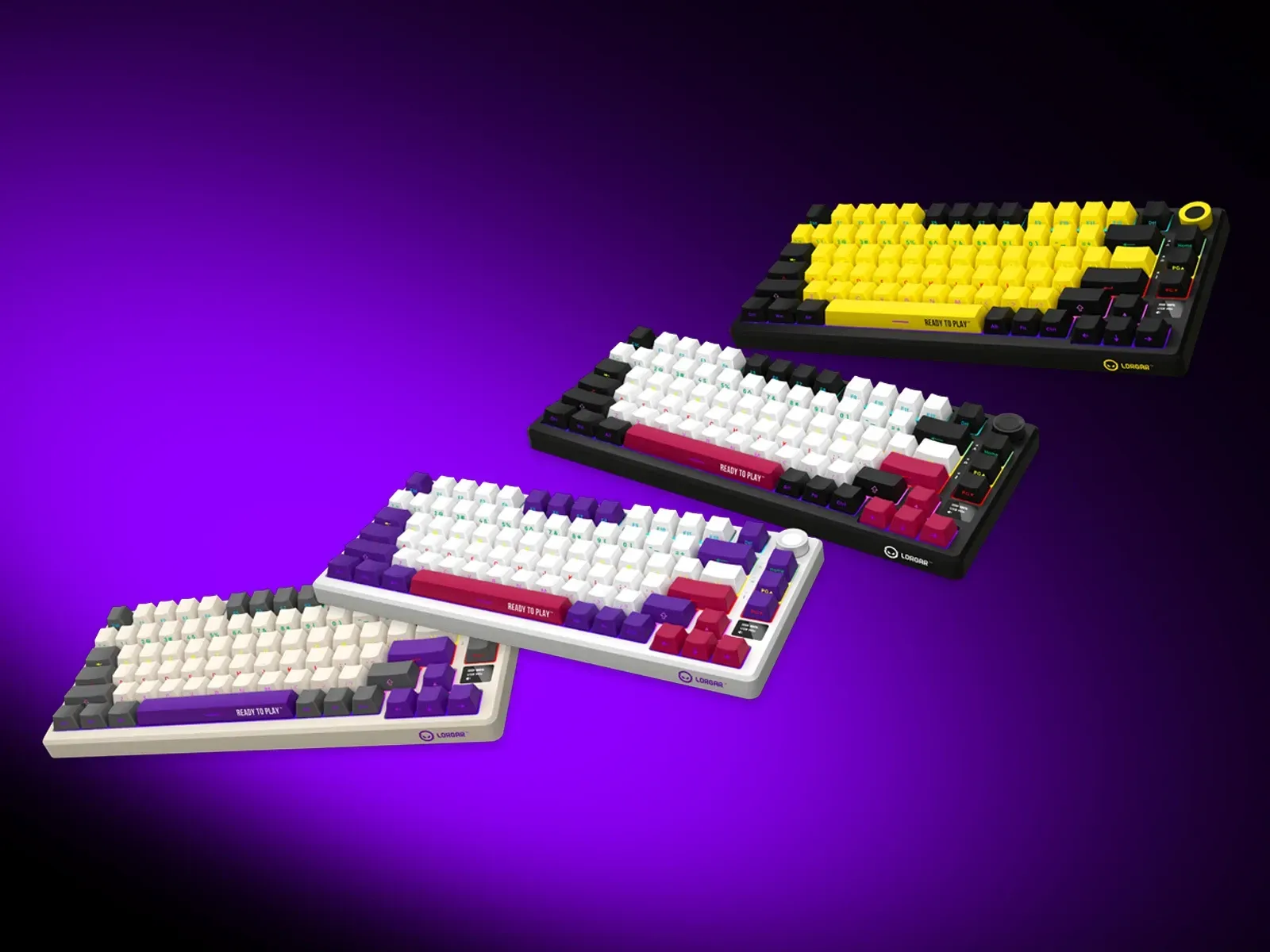 LORGAR KBP7075W PRO hvitt gaming-tastatur
