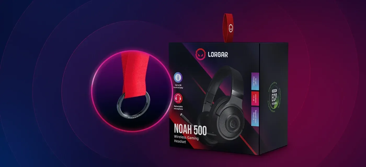 LORGAR Noah 500 PRO gaming-headset med keychain
