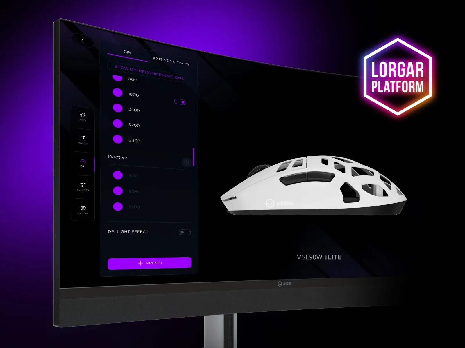 LORGAR MSE90W ELITE med LORGAR PLATFORM