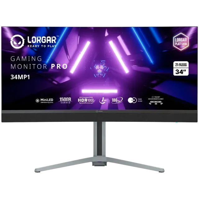 LORGAR 34MP1 PRO Gaming-skjerm 34" UWQHD 180 Hz